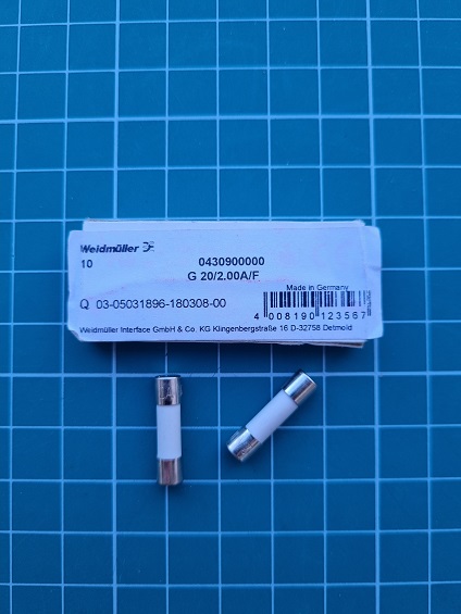 Вставка плавкая G 20/2.00A/F 0430900000 Weidmueller