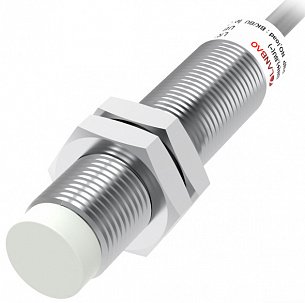 LANBAO LR12XBN08DLOY Индуктивный датчик 8 мм, цилиндрический, незаподлицо, 10…30 DC, Приемник двухпроводный DC, NO, никелированная латунь, кабель, IP67