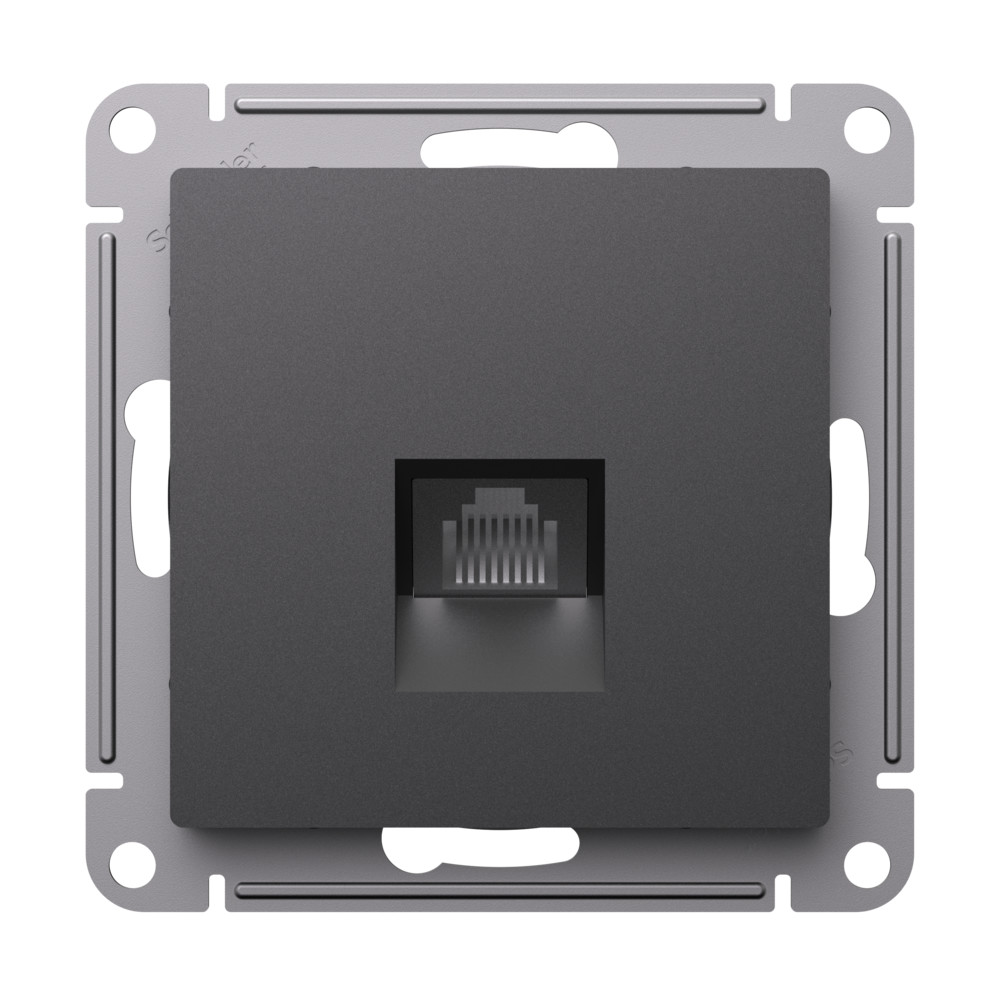 ATLASDESIGN РОЗЕТКА компьютерная RJ45 кат. 6A, механизм, БАЗАЛЬТ