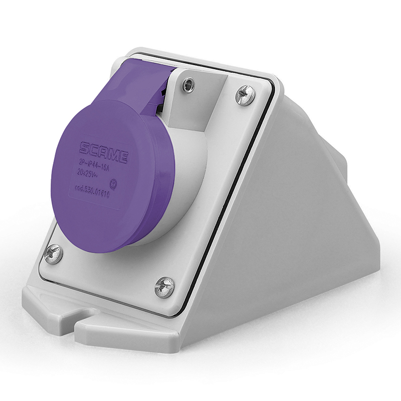 Разъем пром. силовой CEE настенный угловой, гнездо, 32A, 2P, 20_25VAC 50/60Hz, IP44, серия IEC309