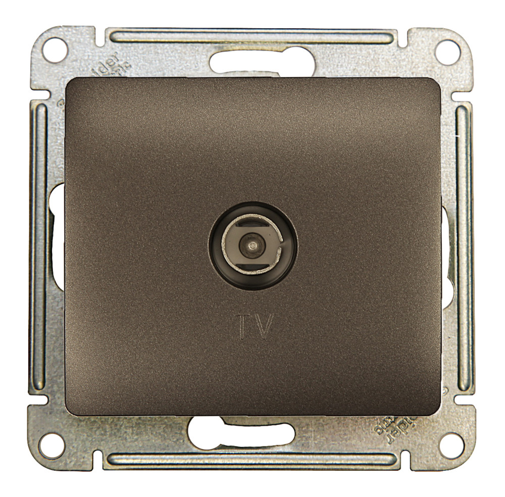 GLOSSA TV РОЗЕТКА проходная 4дБ, механизм, ГРАФИТ