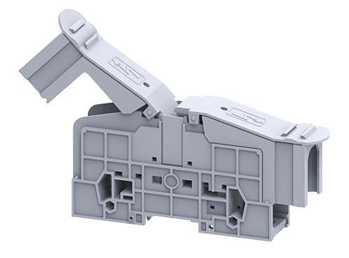 Клемма болтовая PTB70/95SH /32x192mm, 2 присоед., M8, 95mm2, 232A, 1000V, с защитными крышками, серая