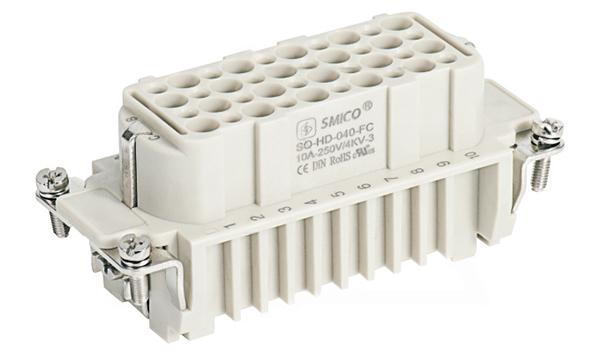 Корпус вставки контактной, размер H16B, тип гнездо, 40P+PE, 10A, 250V, обжимной контакт