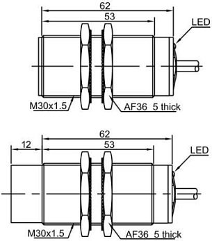 LANBAO LR30XCF10LI4M Индуктивный датчик расстояния М30 Sn=10мм 4-20мА кабель 2м