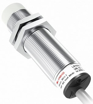 LANBAO LR18XCN08DPOG Индуктивный датчик 8 мм, цилиндрический, незаподлицо, 10…30 DC, PNP, NO, никелированная латунь, кабель PVC 2 м, IP67