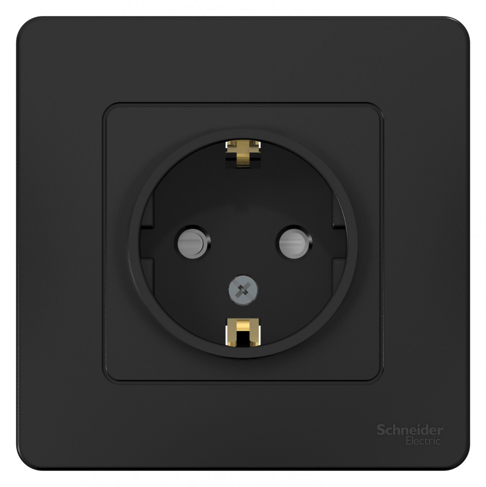 BLANCA С/У РОЗЕТКА с заземлением со шторками, 16А, 250В, АНТРАЦИТ