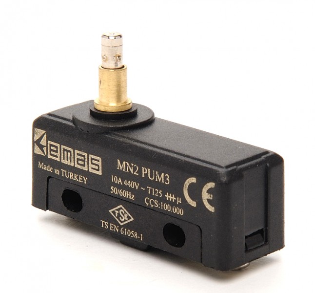 Мини-выключатель, привод плунжер (1ПК), пластиковый корпус (250В AC, 10А) MN2PUM3