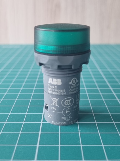 Светосигнальная арматура CL2-523G, зеленая, 230VAC, IP66, 22mm