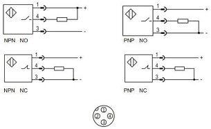 LANBAO LR08BF02DPOY-E2 Индуктивный датчик М8 PNP NO Sn=2мм разъём М12