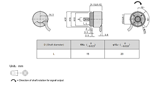 LANBAO ENA39S6-RS1716JD-T2 Абсолютный энкодер многооборотный, размер 39, кабель 2м, SSI / RS-485, 17/16 бит, Вал 6мм, -40, +95, IP65