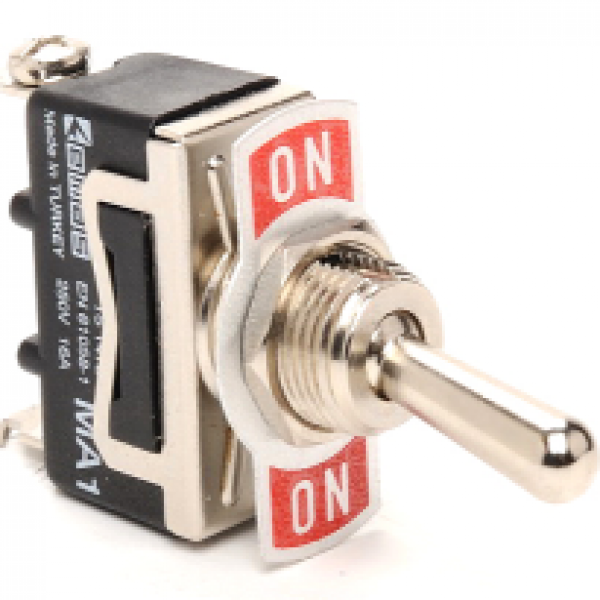 Тумблер (1НО,1НЗ), винтовое подключение, маркировка ON-ON, металл (250В AC, 16А) MA112