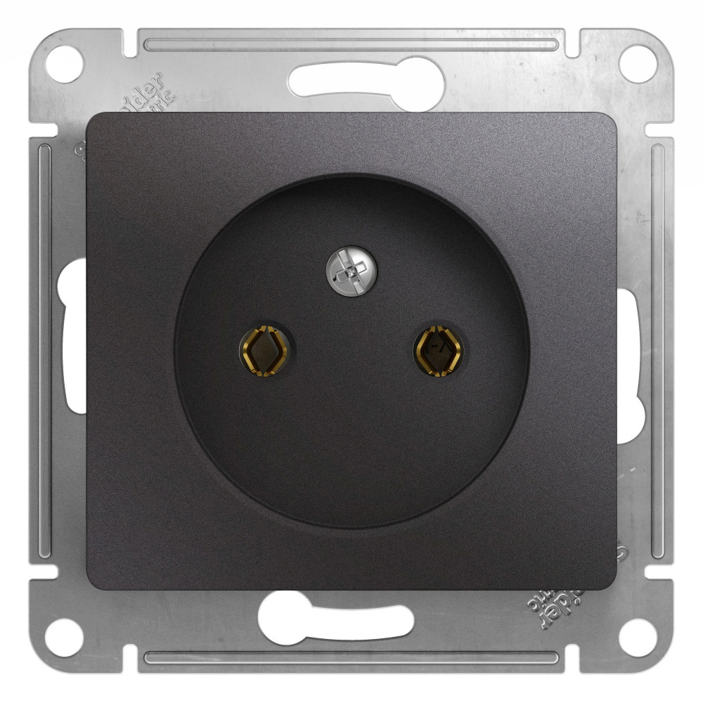 GLOSSA РОЗЕТКА без заземления без шторок, 16А, механизм, ГРАФИТ