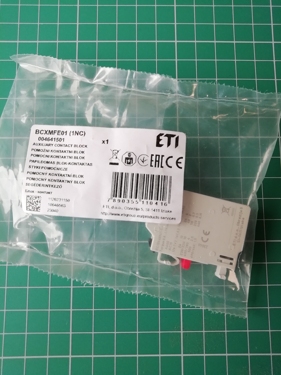 Блок контакт BCXMFE01 (1NC) фронтальный