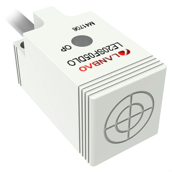 LANBAO LE20SN08DLO Индуктивный датчик 8 мм, прямоугольный, незаподлицо, 10…30 DC, двухпроводный DC,