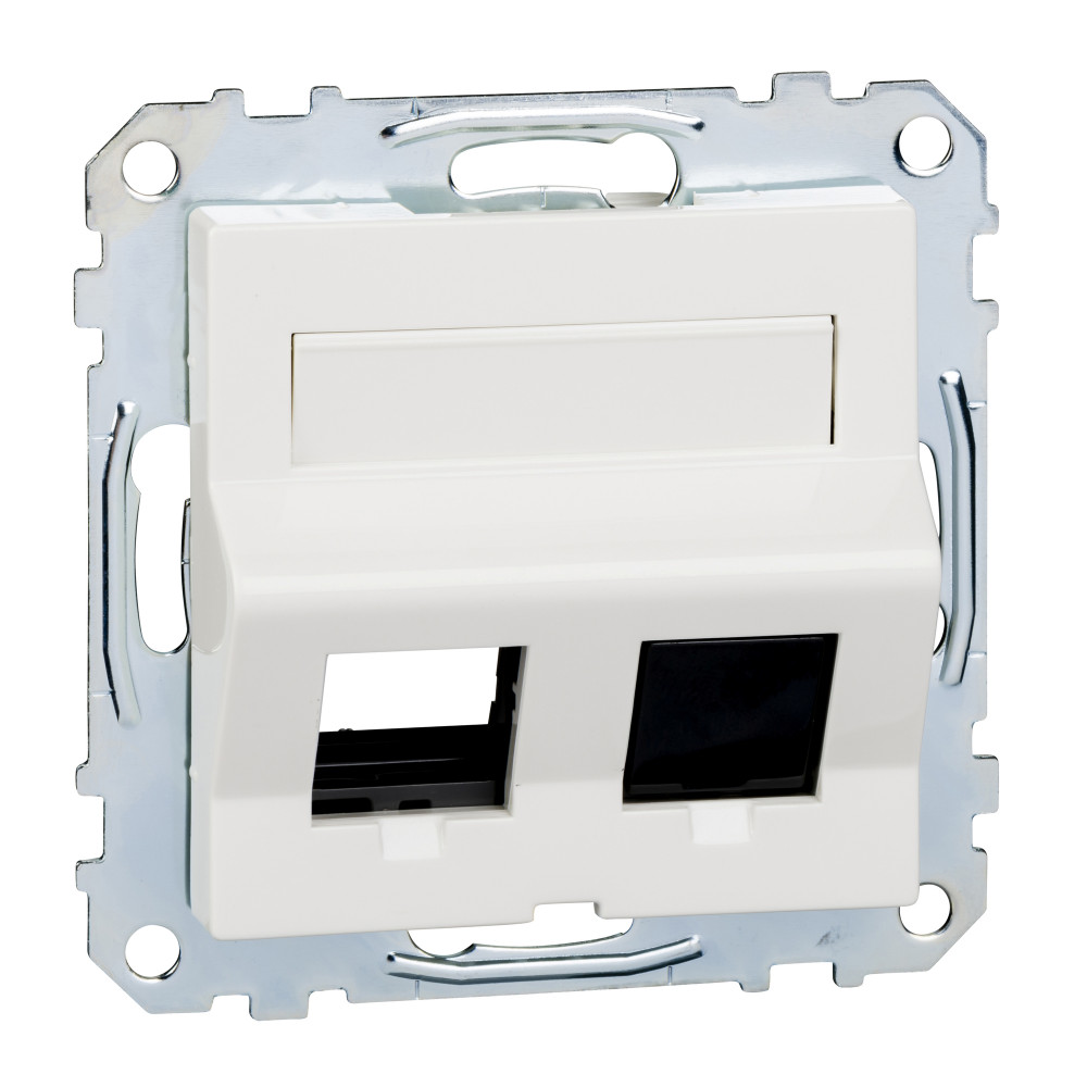 MERTEN ПЛАТА наклонная д/Keystone RJ45 2 поста, ПОЛ.БЕЛЫЙ, SM