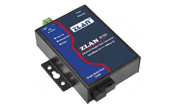 Оптоволоконный преобразователь ZLAN9100-3-EU (используется с ZLAN9100-5-EU), 10/100M Ethernet в одномодовое оптоволокно, разъем SC, 24VDC, EU, DIN35
