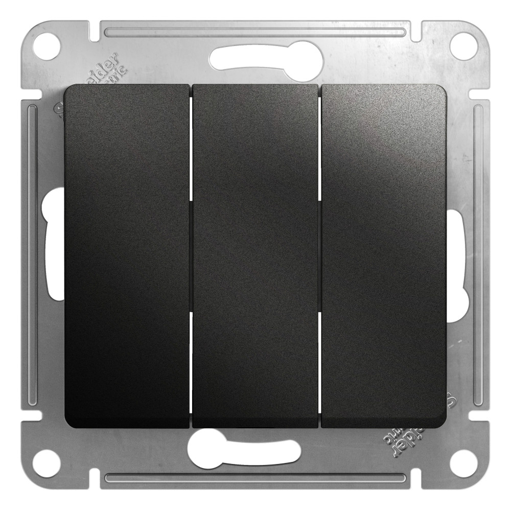 GLOSSA 3-клавишный ВЫКЛЮЧАТЕЛЬ, сх.1+1+1, 10АХ, механизм, АНТРАЦИТ