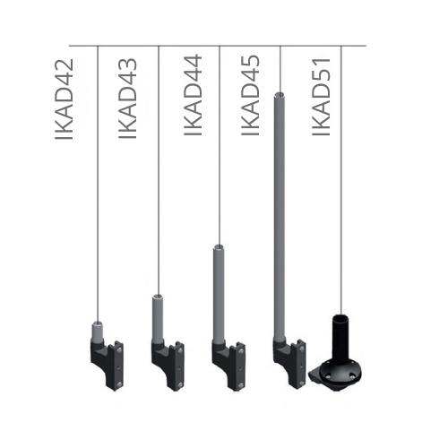 Настенное крепление, нижний кабельный ввод, с алюминиевым патрубком 200мм IKAD44
