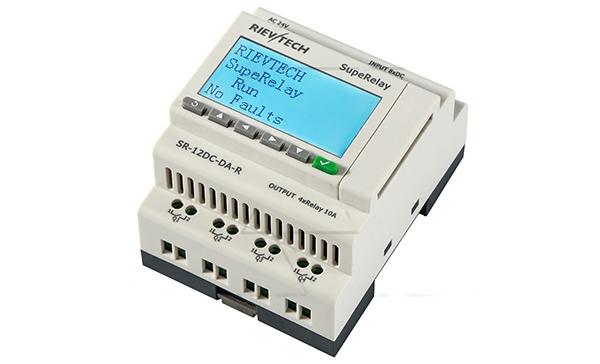 Программируемый логический контроллер SR-12DC-DA-R, 12_24VDC, 8DI(4AI/0_10V), 4RO(10A), RTC, Ethernet, ЖКИ
