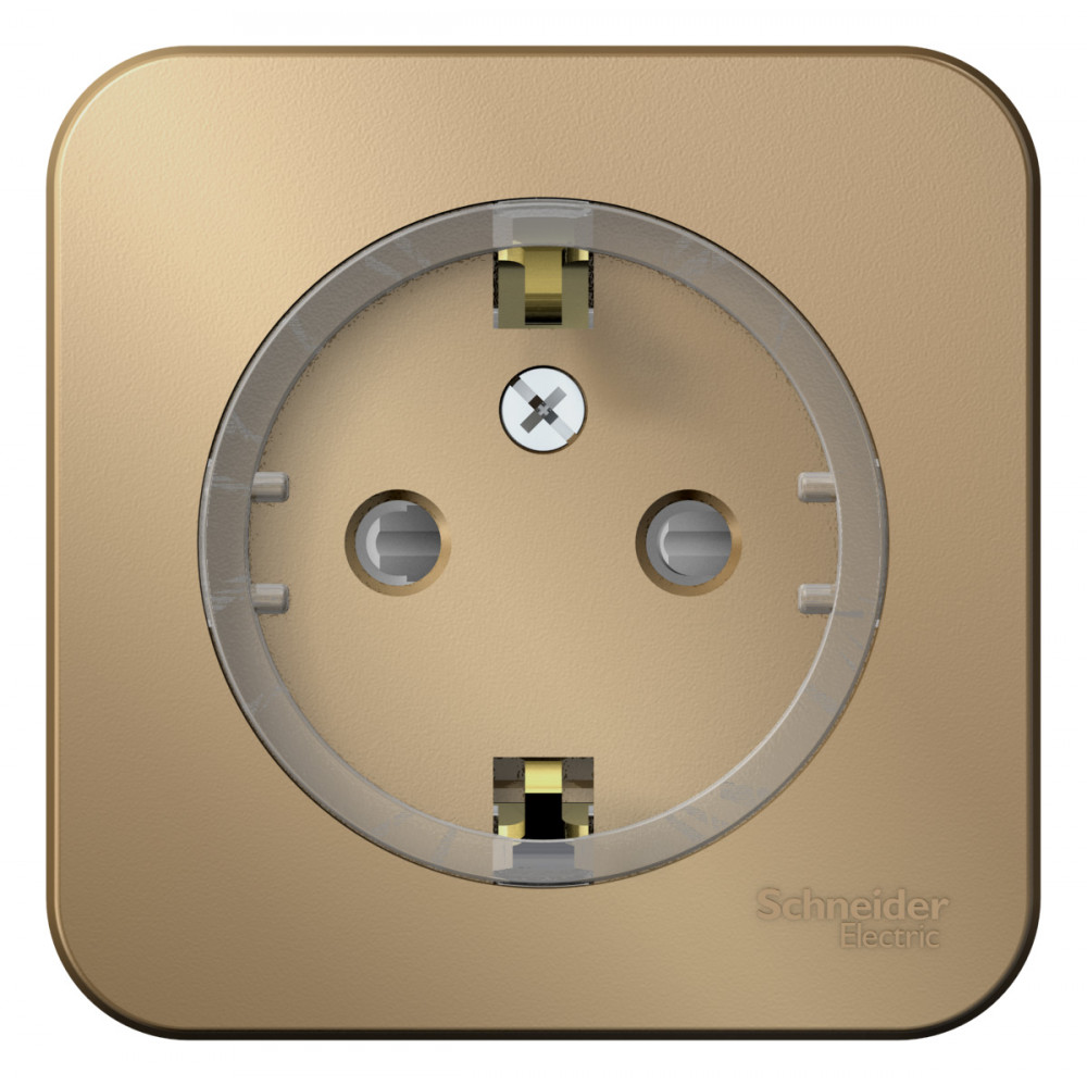 BLANCA О/У РОЗЕТКА с заземлением со шторками, (КОМПАКТ) ИЗОЛ.ПЛ., 16А, 250В, ТИТАН