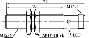 LANBAO FY12DPC-E2 Индуктивный датчик PNP NC 2мм разъем M12