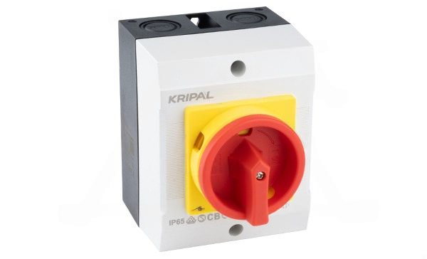 Выключатель нагрузки UKP1-425, 3Р+N, 25А(AC21), 440VAC, 7.5kW(AC23A), красная блокируемая рукоятка, в корпусе IP65