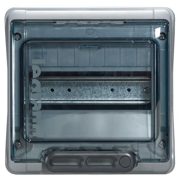 Щиток PLEXO³ 1х8+1М, N(8х16мм²) PE(8х16мм²), ударопрочный полистирол, 200х200х115,6мм, IP65, IK09, серый