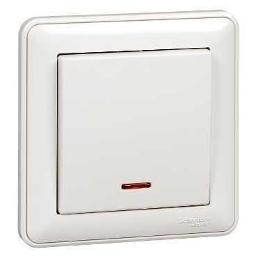 W59 1-клавишный ВЫКЛЮЧАТЕЛЬ с подсветкой, сх.1а, 10АХ, в сборе, БЕЛЫЙ