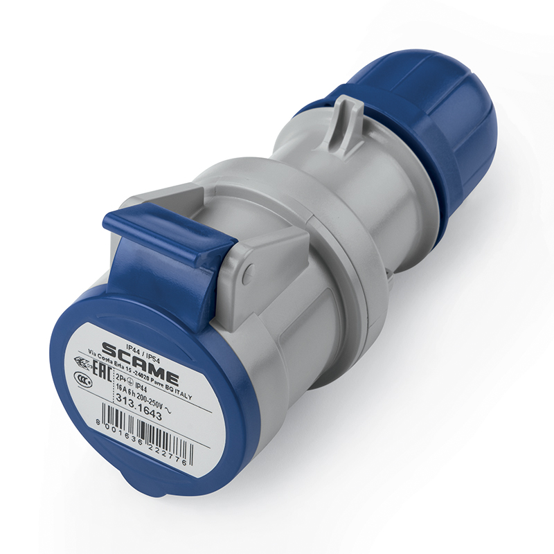 Разъем пром. силовой CEE кабельный, гнездо, 16A, 2P+E 6h, 200_250VAC 50/60Hz, IP44/IP54, серия OPTIMA