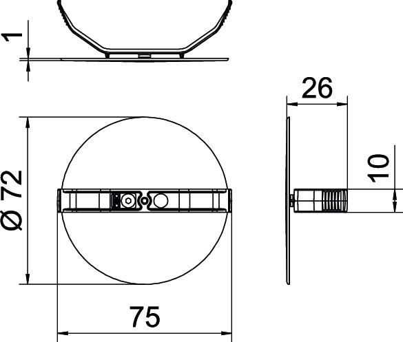 Крышка ZA 60-FD пружинная, для подрозетника для полых стен, полистирол
