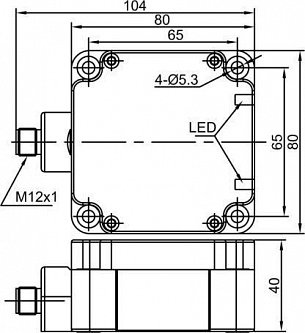 LANBAO LE80XZSN50LIUM-E2 индуктивный датчик 40x80x104мм 0-10В Sn=50мм разъем M12