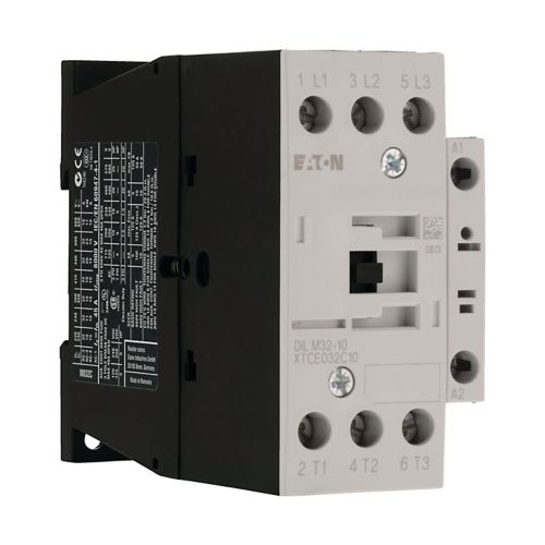 Контактор Eaton Moeller® series DILM Contactor, 3 pole, 380 V 400 V 15 kW, 1 N/O, 230 V 50 Hz, 240 V 60 Hz, AC operation, Screw terminals DILM32-10(230V50HZ,240V60HZ)