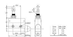 LANBAO LSAR7-311 концевой выключатель NO/NC роликовый плунжер