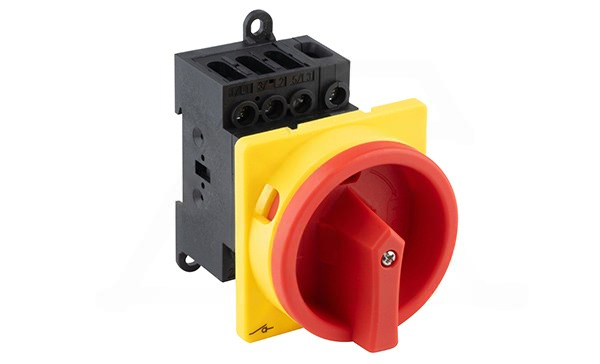 Выключатель нагрузки UKP1-432Z, 3Р+N, 32А(AC21), 440VAC, 11kW(AC23A), красная блокируемая рукоятка, монтаж на din-рейку/панель, IP20 (контакты), IP65