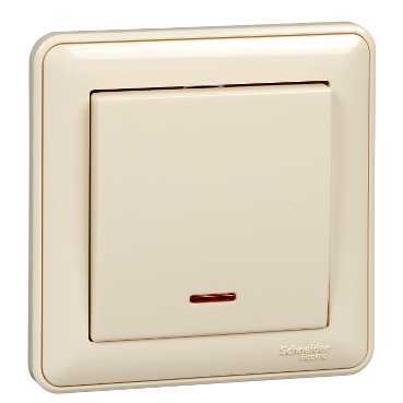 W59 1-клавишный ВЫКЛЮЧАТЕЛЬ с подсветкой, сх.1а, 10АХ, в сборе, СЛОНОВАЯ КОСТЬ