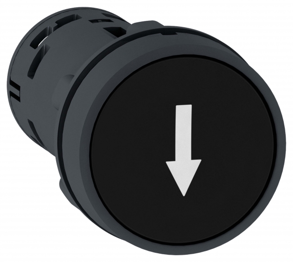 ЧЕРНАЯ КНОПКА С ПОТАЙ.ТОЛКАТ 1НО СТРЕЛКА XB7NA21343