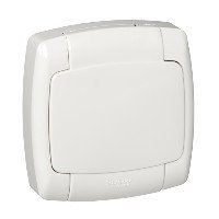 РОНДО IP44 С/У РОЗЕТКА с заземлением со шторками, 16А, 250В, БЕЛЫЙ. Россия
