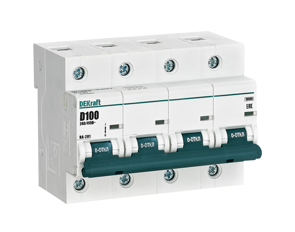 Авт. выкл. 4Р 100А х-ка D ВА-201 10кА