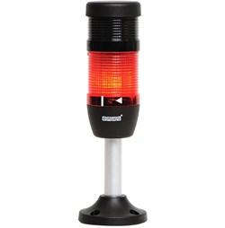 Сигнальная колонна 50мм, одноцветная (красный цвет), с зуммером, светодиод LED, алюм. патрубок 100мм с основанием, 24В AC/DC, IP40 IK51L024ZM03