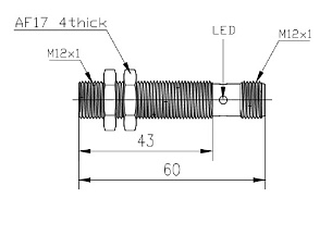 LANBAO LR12XBF04DPOA-E2 индуктивный датчик M12 Sn=4мм PNP NO PTFE разъем M12