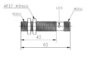 LANBAO LR12XBF04DPOA-E2 индуктивный датчик M12 Sn=4мм PNP NO PTFE разъем M12