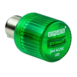 Светодиод LED, цоколь BA15S, для сигнальных колонн серии IK, зелёный цвет IKML024Y