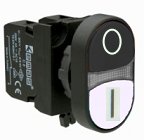 Кнопка сдвоенная черно-белая (1НО+1НЗ) (CP)