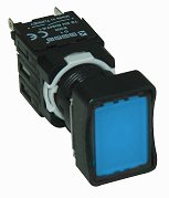 Кнопка прямоугольная (1НО), синий цвет, серия D (250В AC, 1,5А), IP50 D100DDM