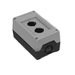 Корпус поста управления 2 кнопки, серый-чёрный цвет, cерия PY, пластик, IP50 PY2BOS