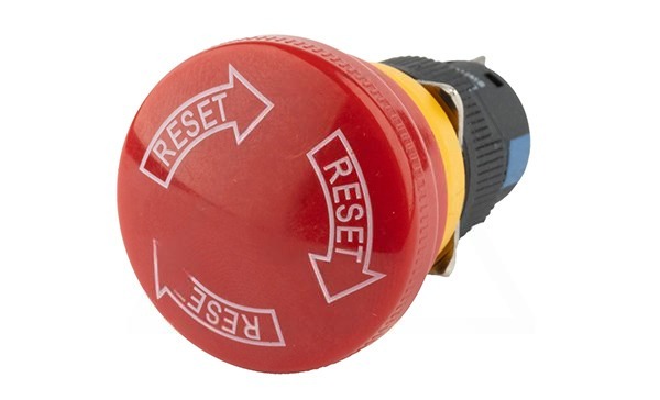 Кнопка аварийной остановки LA115-C3-11ZS, разблок. поворотом, 1NO+1NC, 16mm, IP65