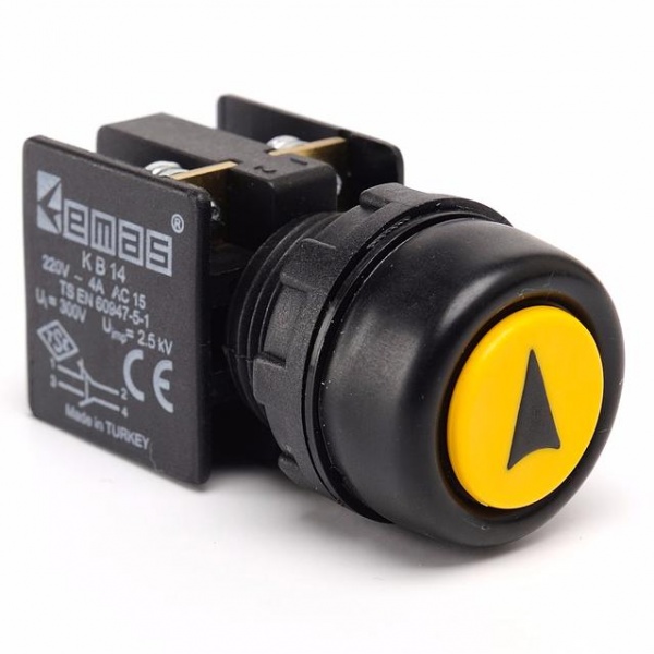 KB14RS-O кнопка водозащищенная с резиновым кольцом, со стрелкой KB14RS-O