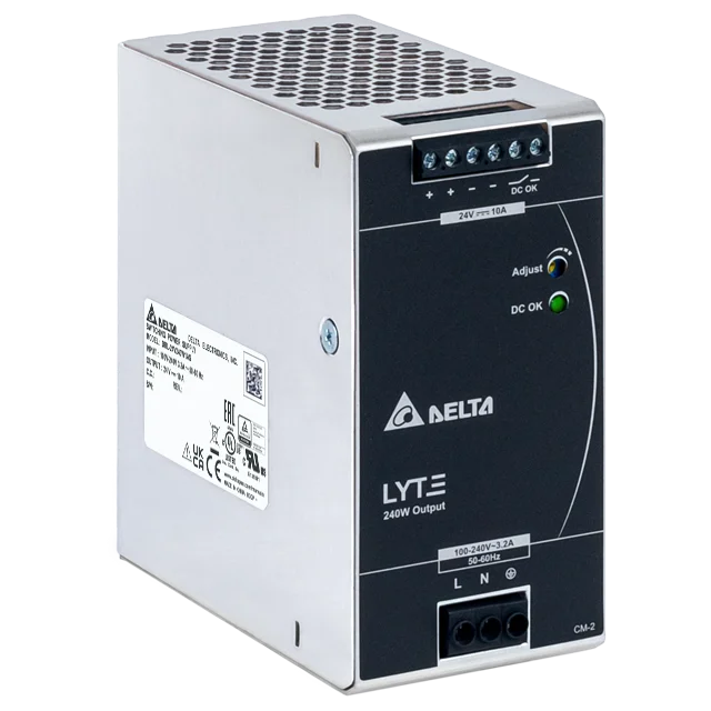 Блок питания импульсный Lyte, 240W, 10А, 85_264VAC (120_375VDC) / 24VDC, DIN35, реле DC OK, винт.клеммы, ал.корпус