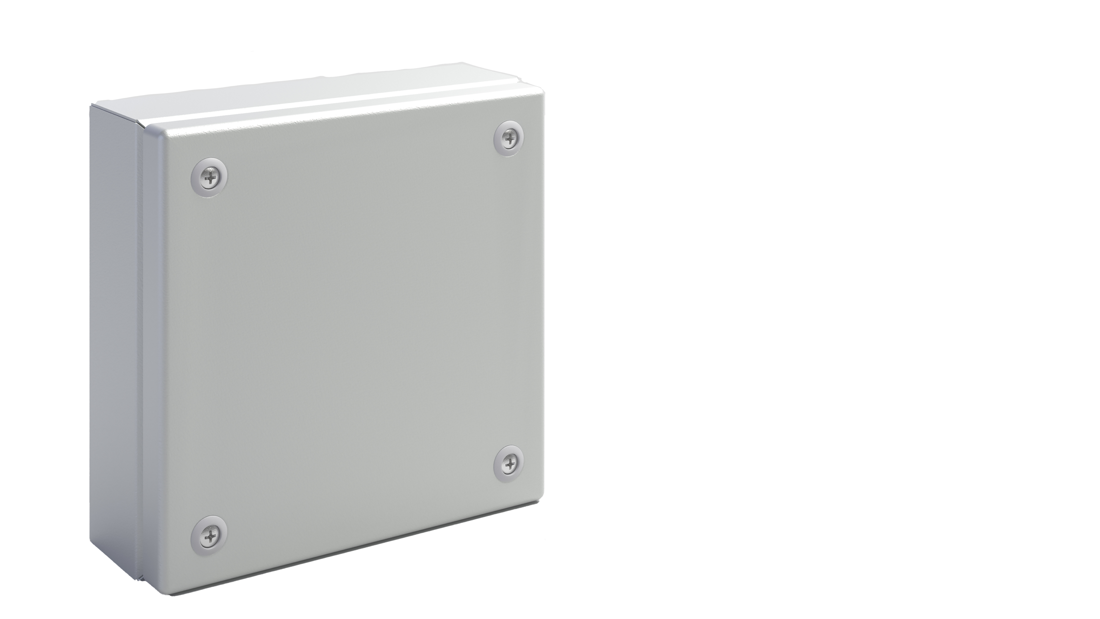 Коробка распределительная 200x200x120 (ВxШxГ) винтовое крепление крышки, сталь 1,2мм, RAL7035, IP66