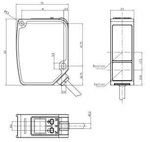 LANBAO PDB-CM8TGU оптический датчик расстояния 0...10V + PNP/NPN NO/NC Sn=8м кабель 2м